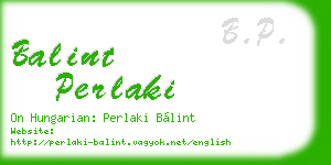 balint perlaki business card